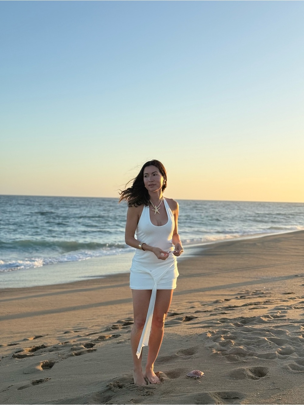 Peppermayo White Mini Dress with Side Drape - Picture 3 of 3